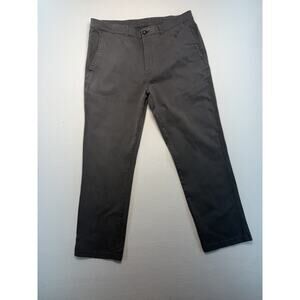 Rown Chino Pants Mens 38X32 Gray Cotton Stretch Straight Fit Flat Front Casual